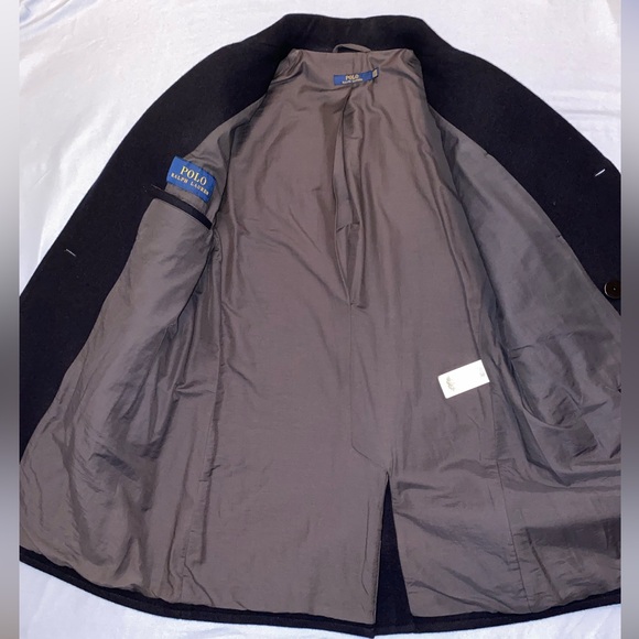 Polo Ralph Lauren Polo Wool-Blend Melton Peacoat Jacket Men’s 42L Navy Blue - Picture 9 of 15